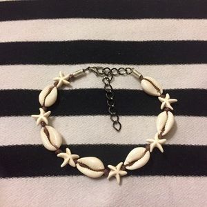 Anklet Hawaiian Cowrie Shells + Starfish
